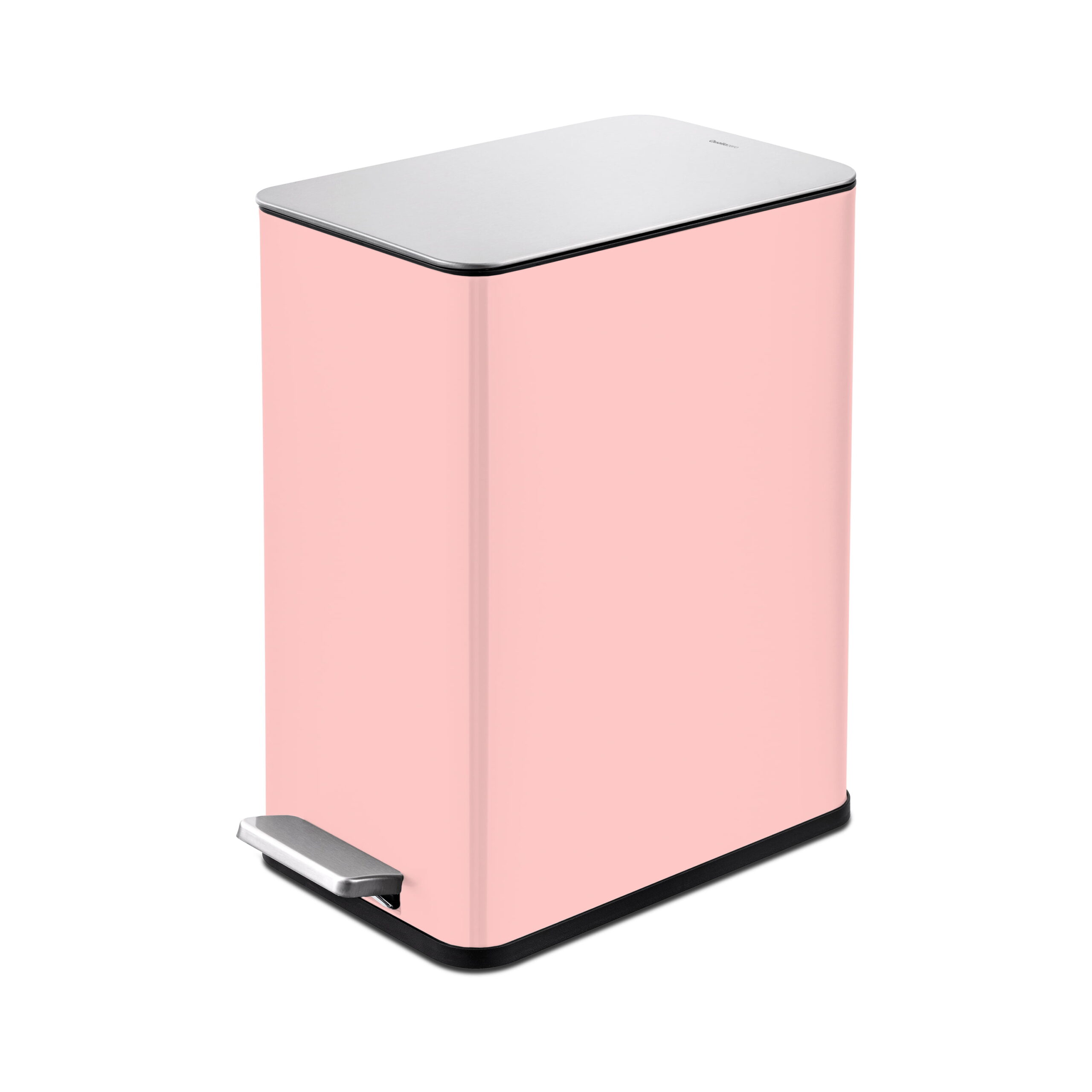 Qualiazero 2.6 Gallon Trash Can. Stainless Steel Step On Bathroom Trash Can. Pink