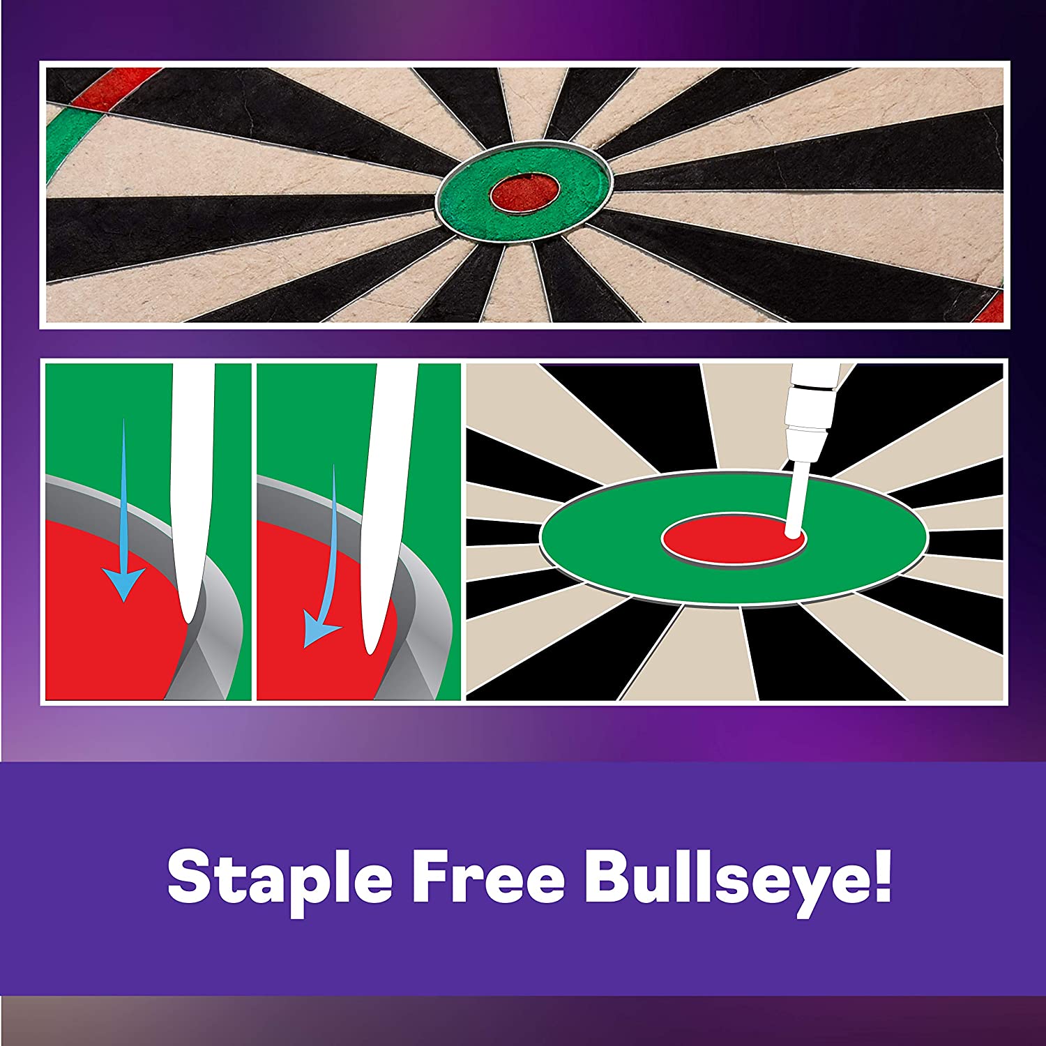 Viper by GLD Products Shot King Regulation Bristle Steel Tip Dartboard Set with Bullseye Metal Radial Spider Wire Compressed Sisal Board with Rotating Number Ring Includes 6 Darts Black