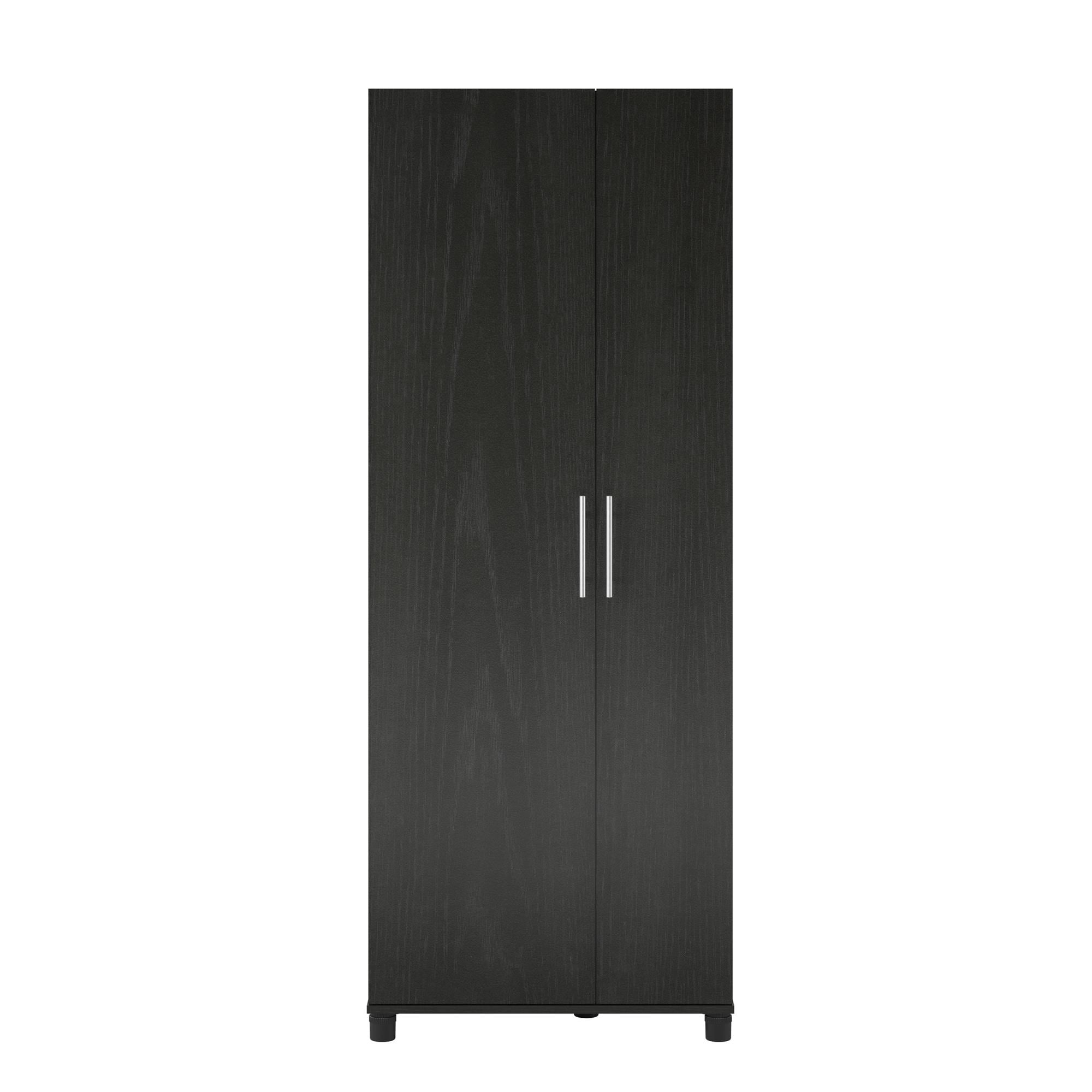 Systembuild Evolution Westford Tall Asymmetrical Garage Storage Cabinet. Black Oak