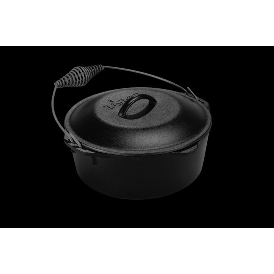 Lodge Cast Iron 9 Quart Seasoned Cast Iron Camp Dutch Oven With Bail Handle