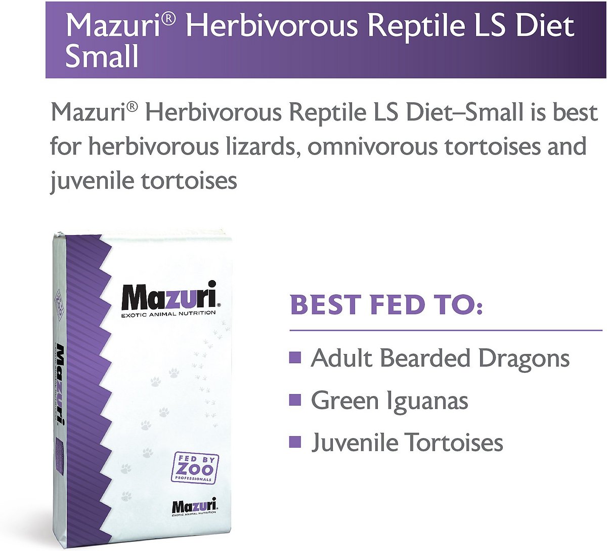 Mazuri Herbivorous Reptile Food. 25 Pound (25 lb.) Bag