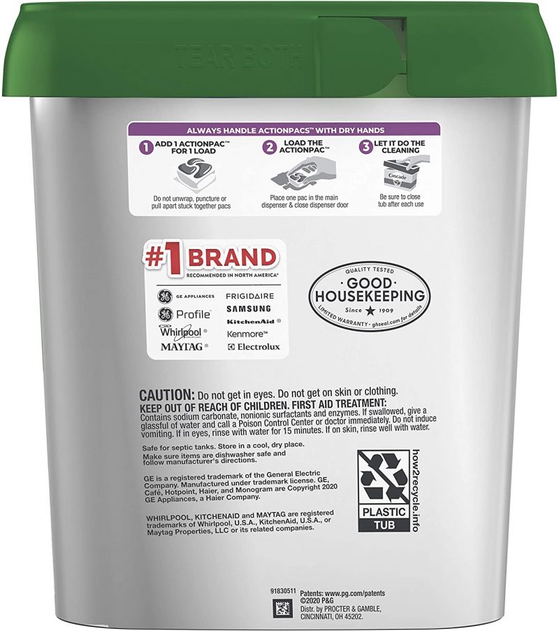 Cascade Platinum Dishwasher - Pods. Fresh Scent. 62 Count