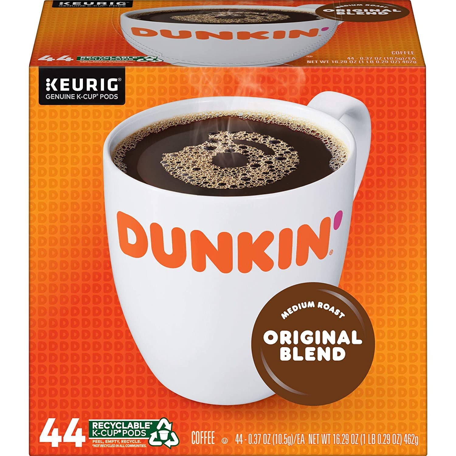 Dunkin- Original Blend Medium Roast Coffee 44 Keurig K-Cup Pods