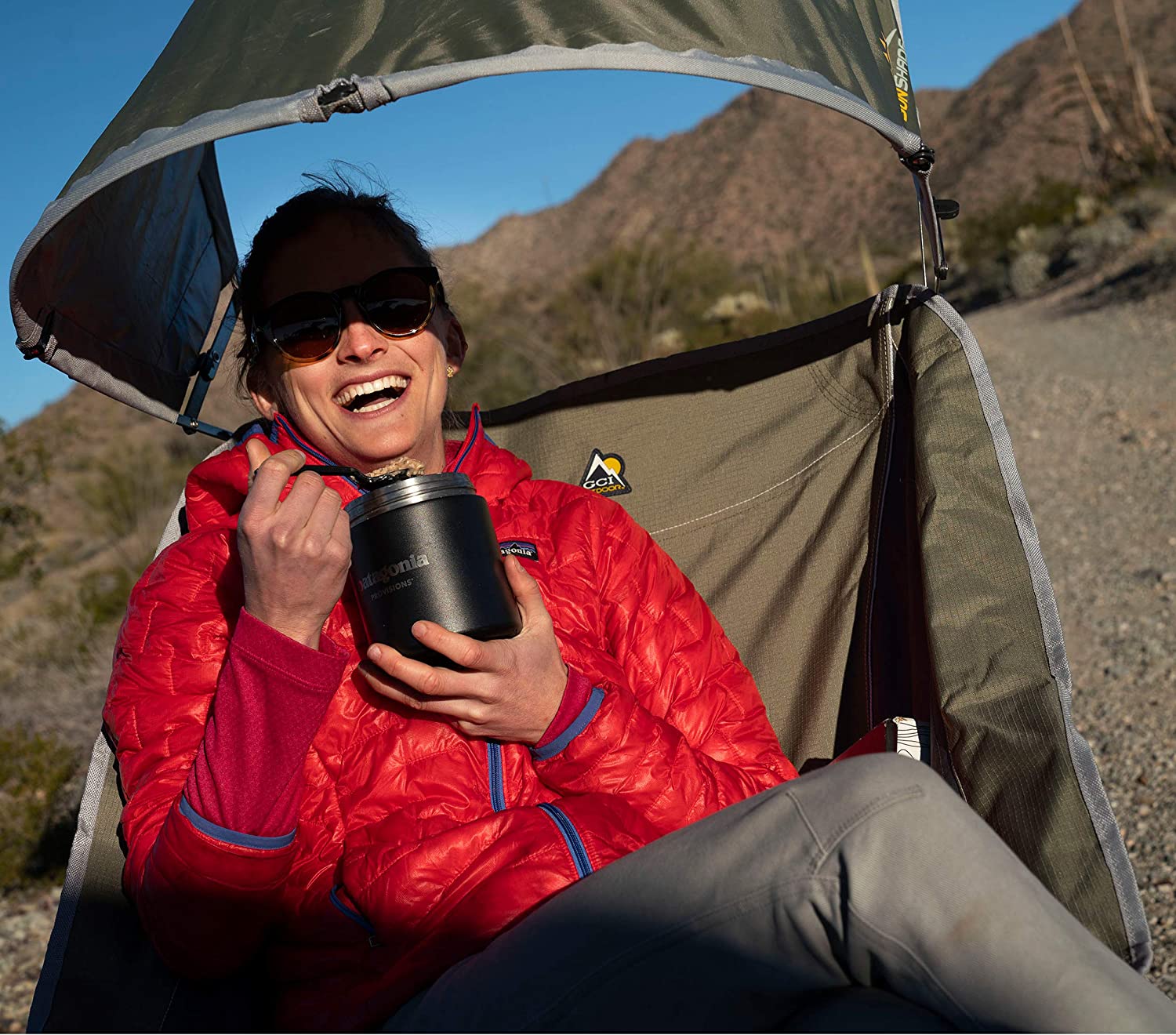 GCI Outdoor Pod Rocker With SunShade Camp Chair