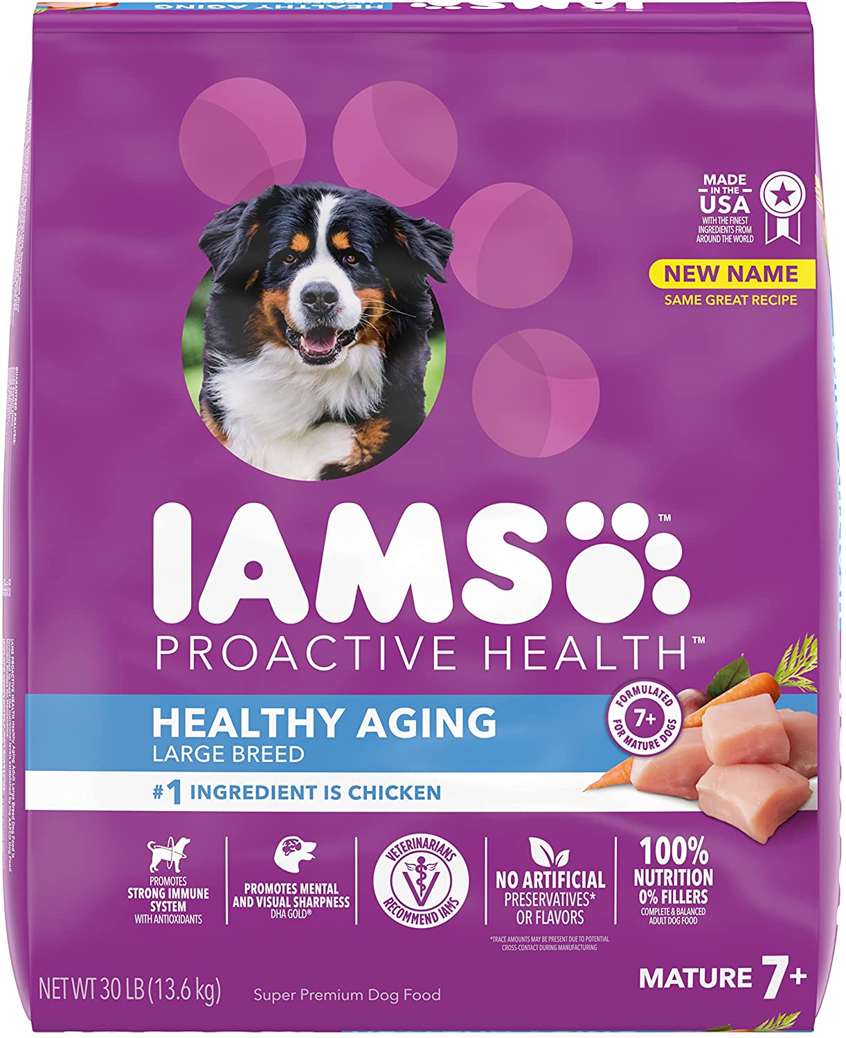IAMS Senior Dry Dog Food. Chicken. All Breed Sizes. Style: Large Breed 30lb