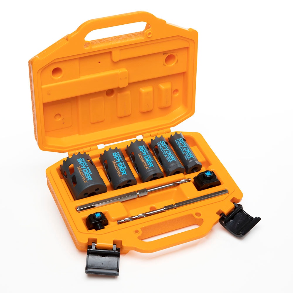 Spyder Tarantula Carbide-tipped Arbored Hole Saw Kit Set (9-Piece) with Hard Case