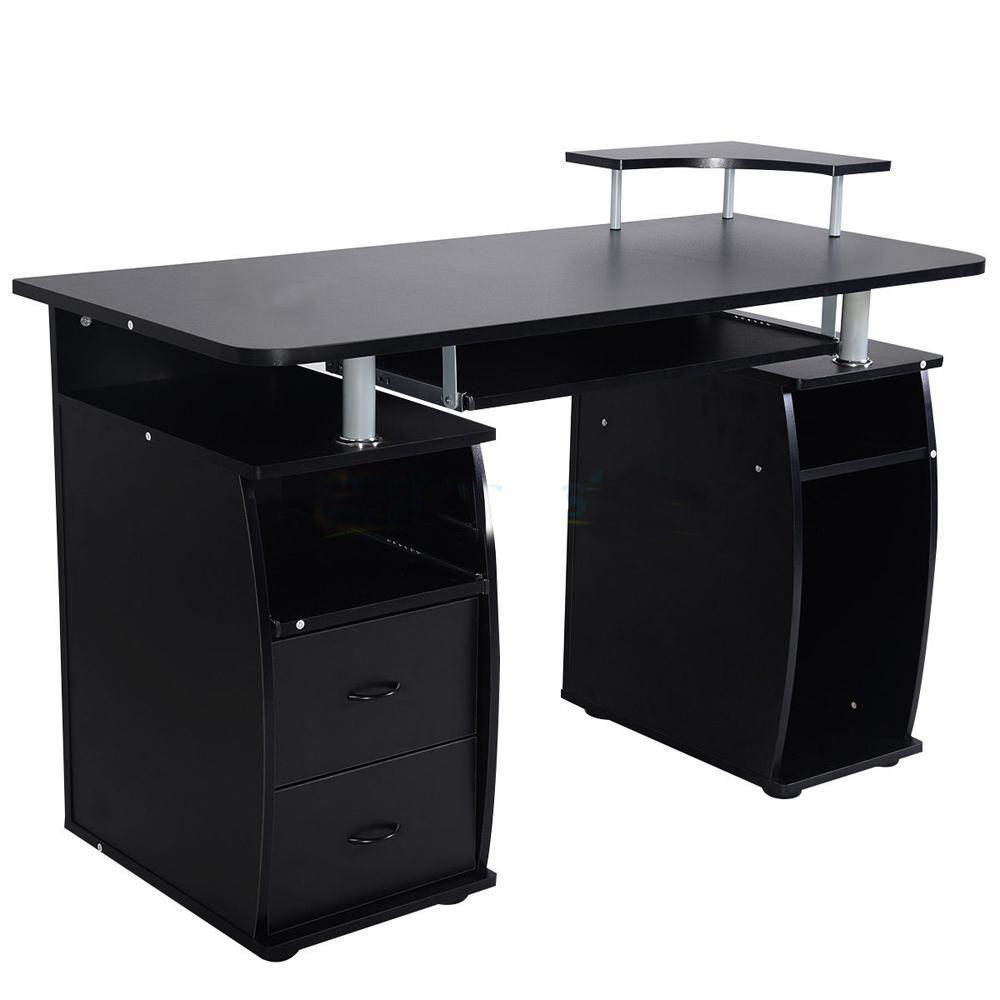 Zimtown Computer Desk Work Study Station Office Home Raised Monitor&Printer Shelf Furniture