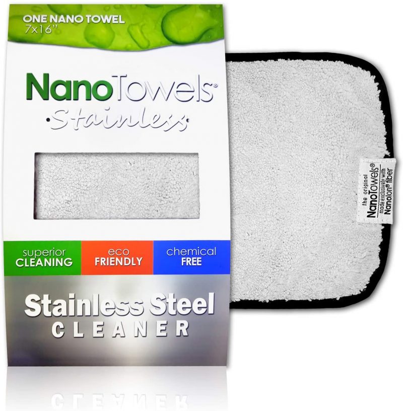 Nano Towels Stainless Steel Cleaner. The Amazing Chemical Free 7×16″ (1 pc)