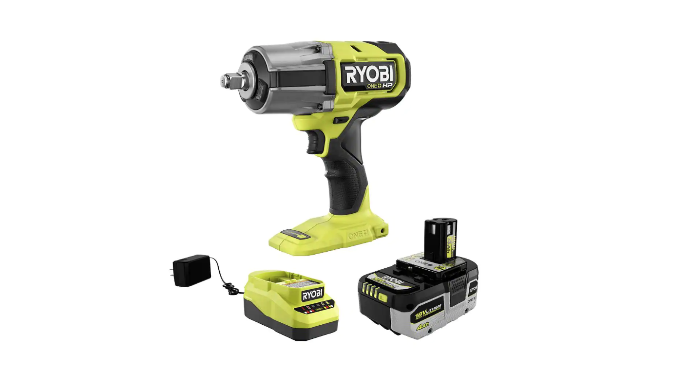 RYOBI PBLIW01K1 ONE+ 18V Brushless Cordless 4-Mode 1/2 in. Impact Wrench Kit with 4.0 Battery and Charger