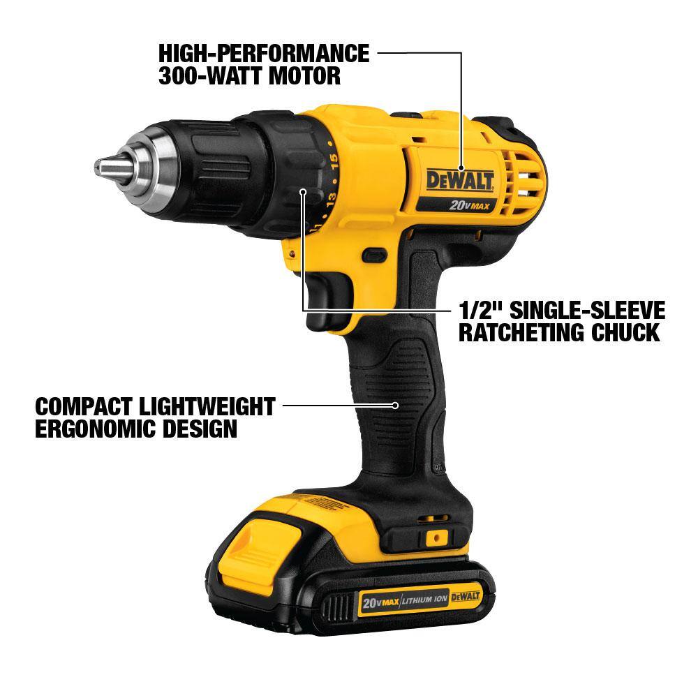 DEWALT DCK466D2 20V MAX Cordless 4 Tool Combo Kit with (2) 20V 2.0Ah Batteries and Charger