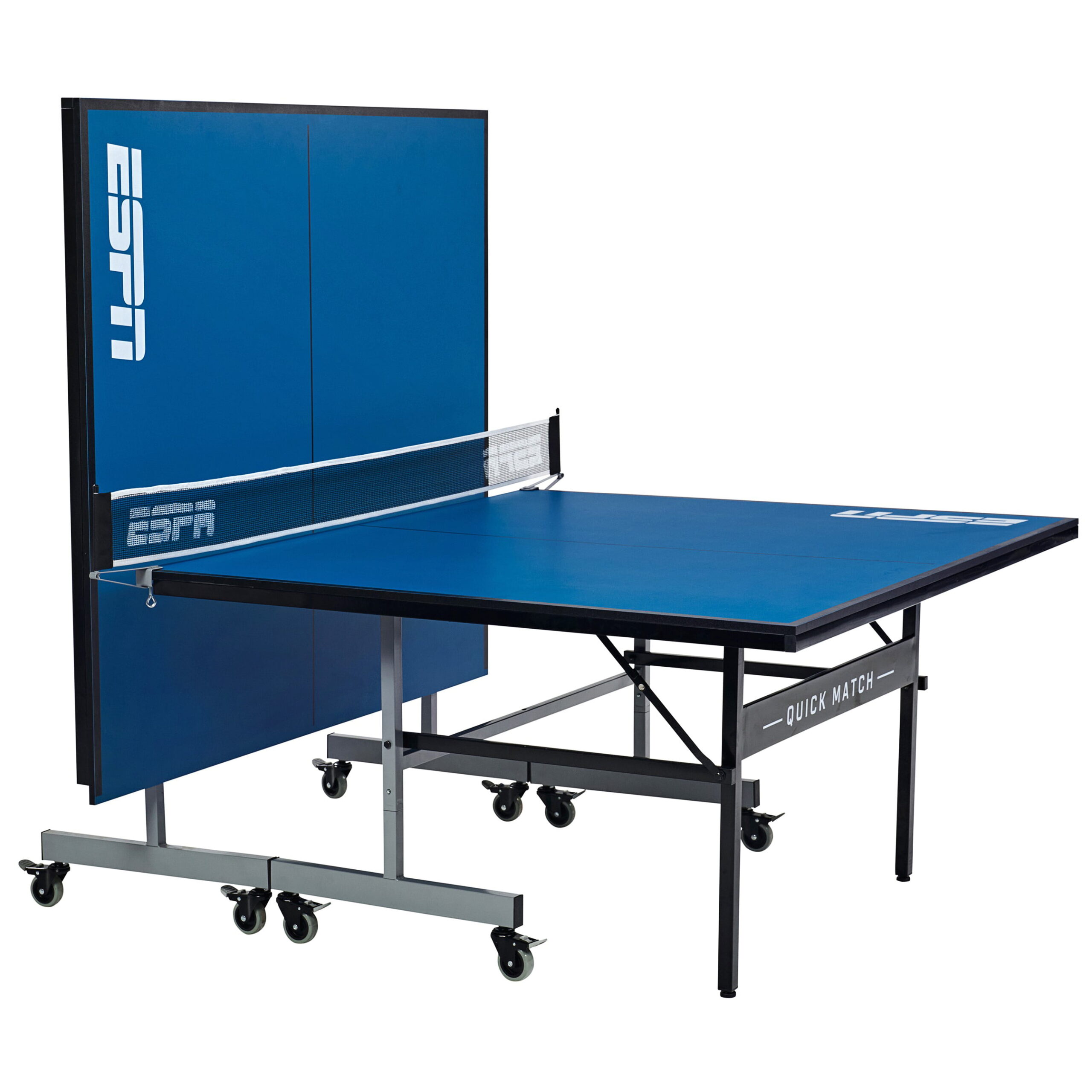 ESPN Official Size 2 Piece 15mm Indoor Quick Match Table Tennis Table. Blue