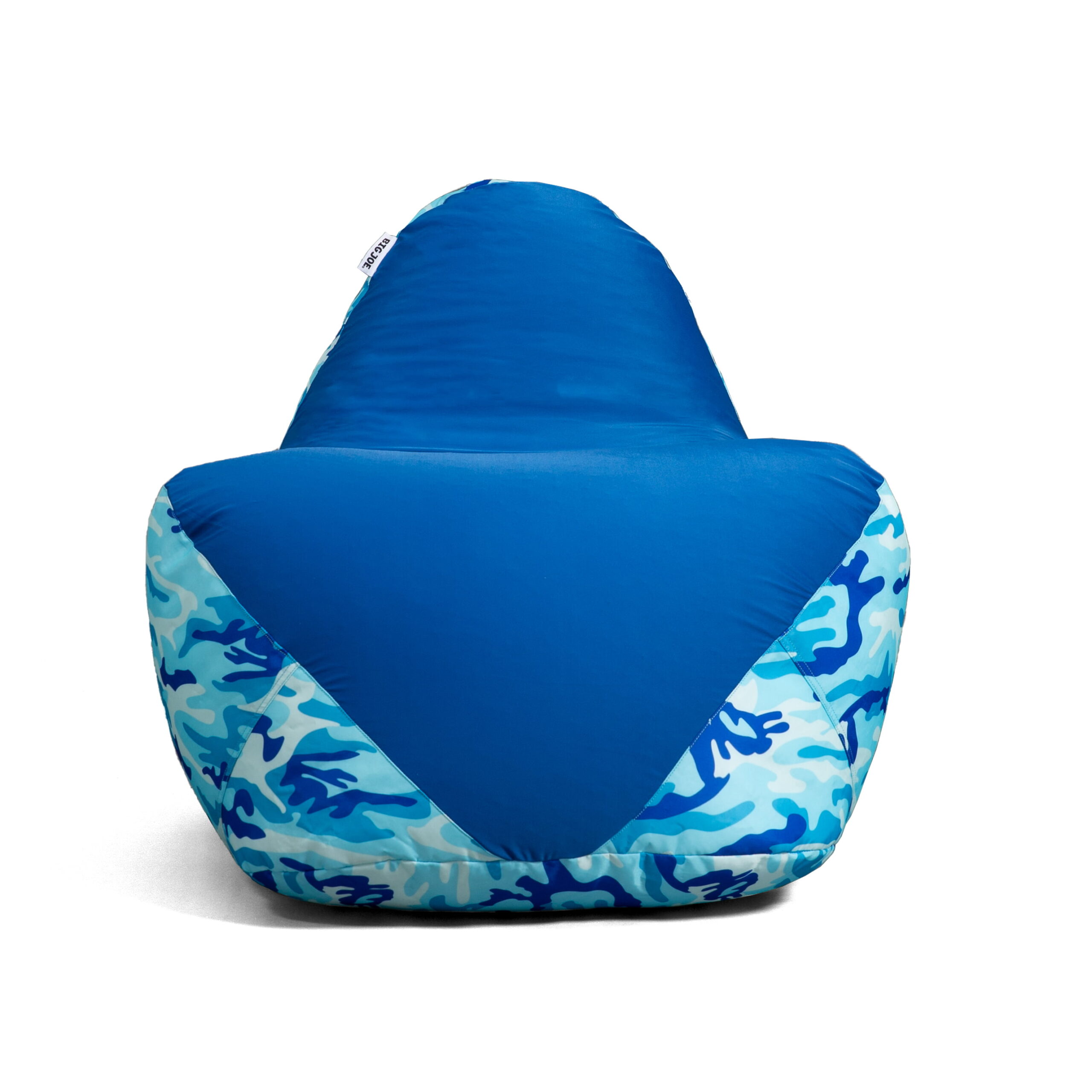 Big Joe Warp Bean Bag Chair. Kids/Teens. Spandex/Smartmax 2.5ft. Blue Camo/White