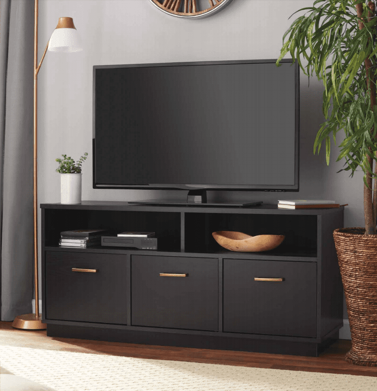 Mainstays 3-Door TV Stand Console for TVs up to 50″. Blackwood