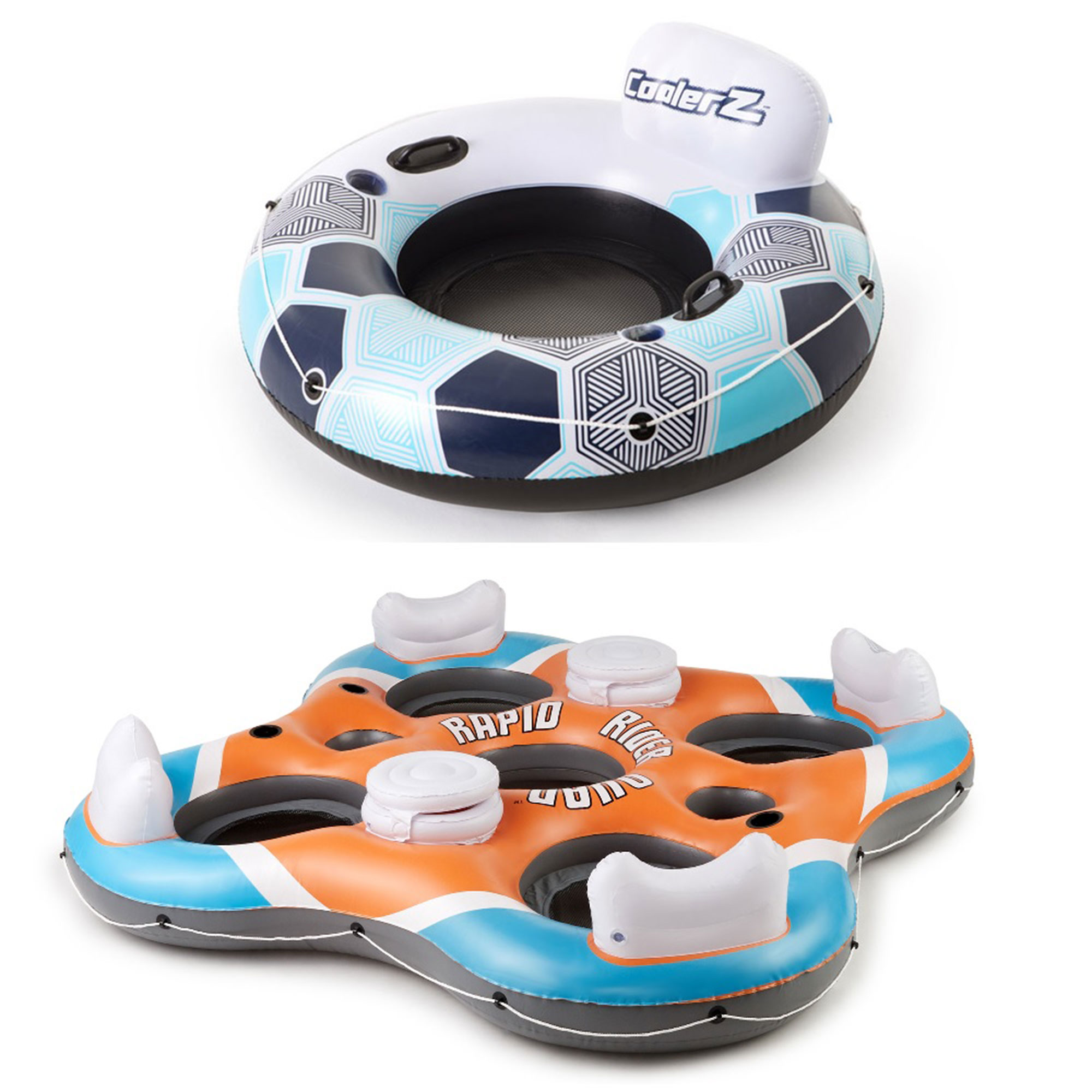 Bestway Rapid Rider 1 Rider Inflatable River Tube & 4 Rider Floating Island