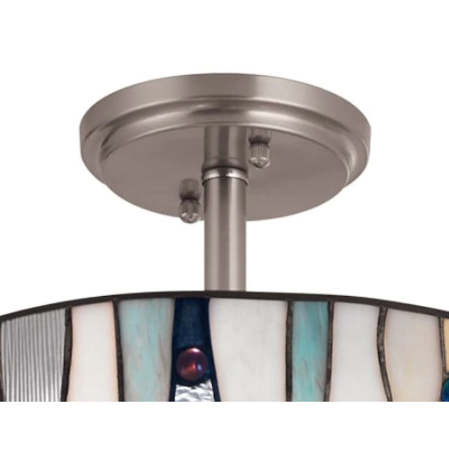 Portfolio  1-Light 13-in Brushed Nickel Incandescent Semi-flush Mount Light