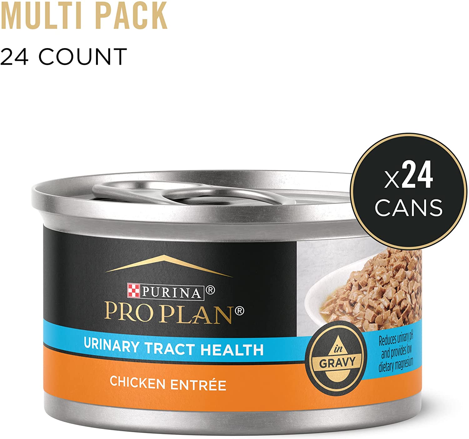 Purina Pro Plan Urinary Tract Wet Cat Food Gravy. Urinary Tract Health Chicken Entree - (24) 3 oz. Pull-Top Cans