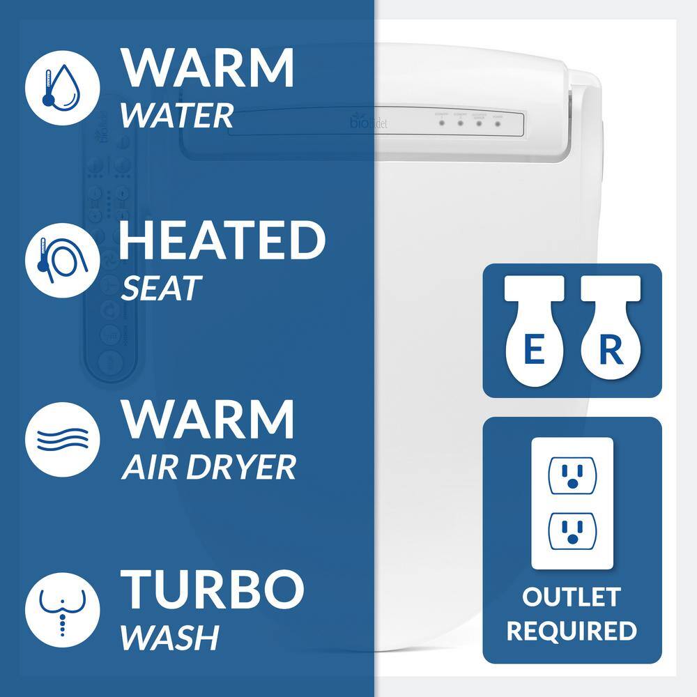BIO BIDET BB-800R BB-800 Prestige Electric Bidet Seat for Round Toilets in White