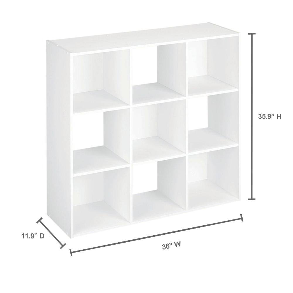 ClosetMaid 55904 35.88 in. H x 36 in. W x 11.89 in. D White Wood Look 9-Cube Organizer