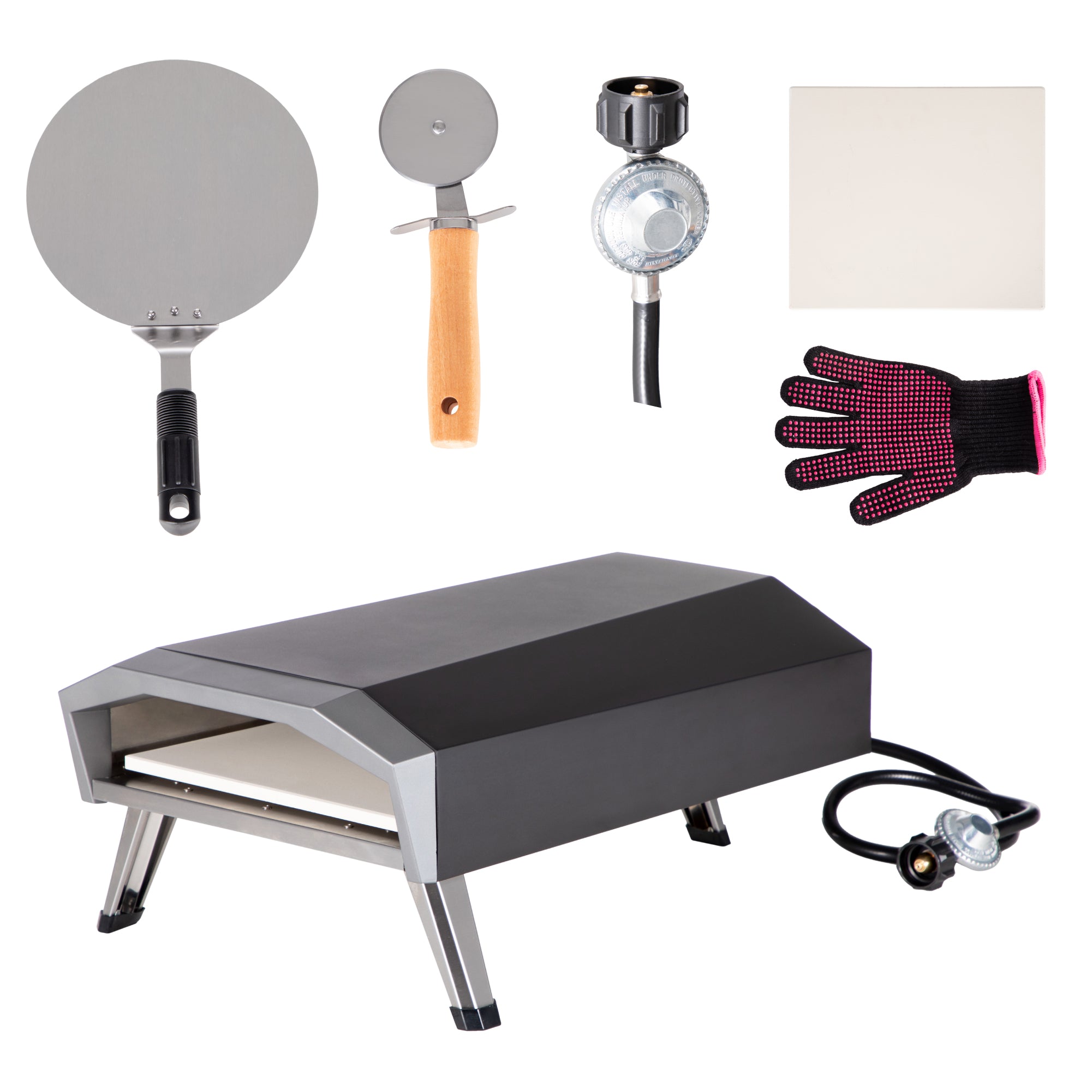 Sophia & William Portable 13″ Gas Pizza Oven with Set of Pizza Baking Tools for Outdoor Camping