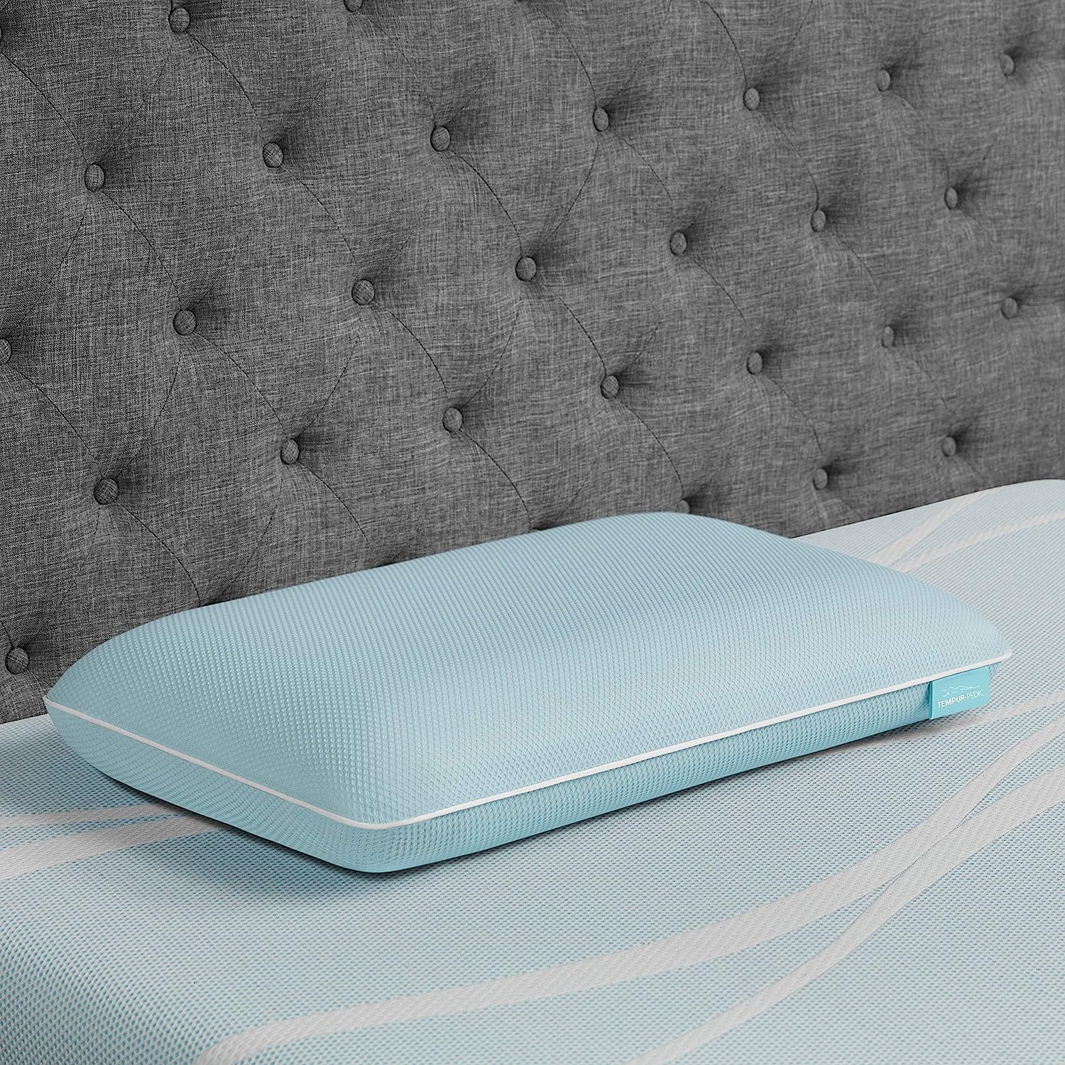 TEMPUR-ProForm + Cooling ProLo Pillow. Memory Foam. Queen. 5-Year Limited Warranty.Blue
