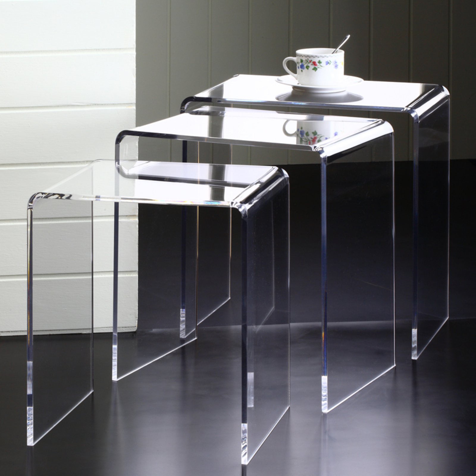 Fox Hill Trading Acrylic Nesting Side Tables -Set of 3