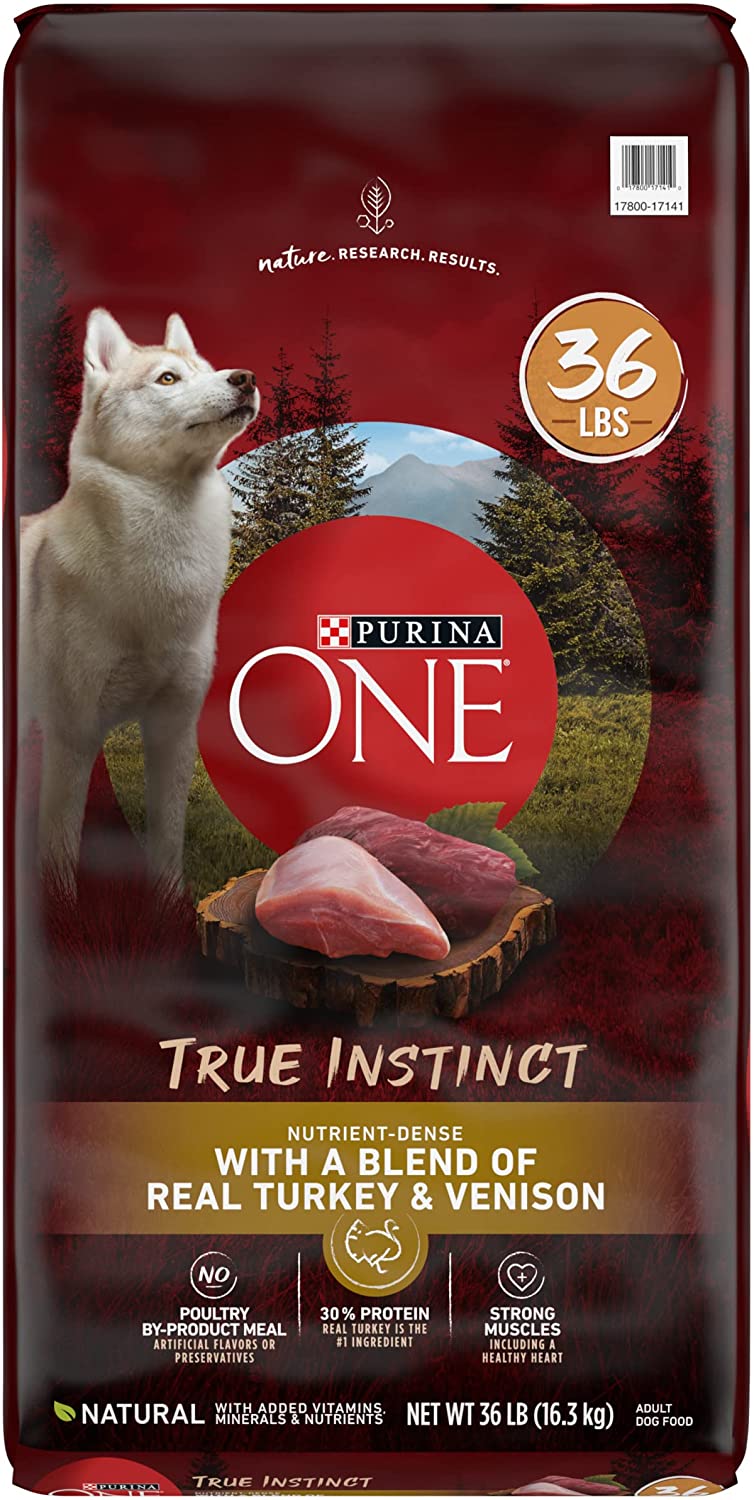 Purina ONE High Protein Natural Dry Dog Food. True Instinct With Real Turkey & Venison - 36 lb. Bag