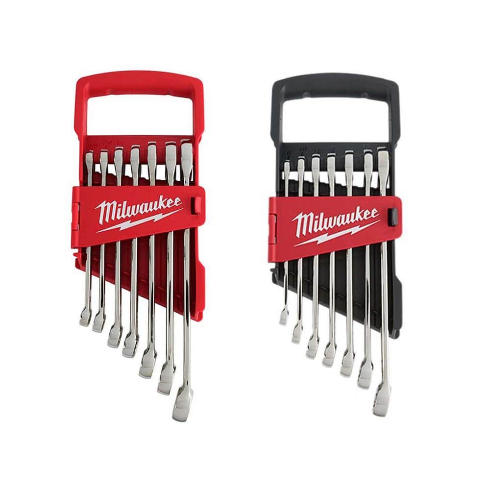 Milwaukee 48-22-9407-48-22-9507 SAE and Metric Combination Wrench Mechanics Tool Set (14-Piece)