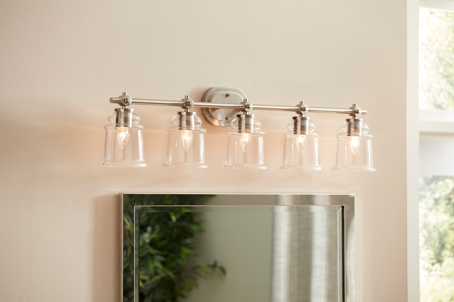 allen + roth Winsbrell 38-in 5-Light Brushed Nickel Traditional Vanity Light