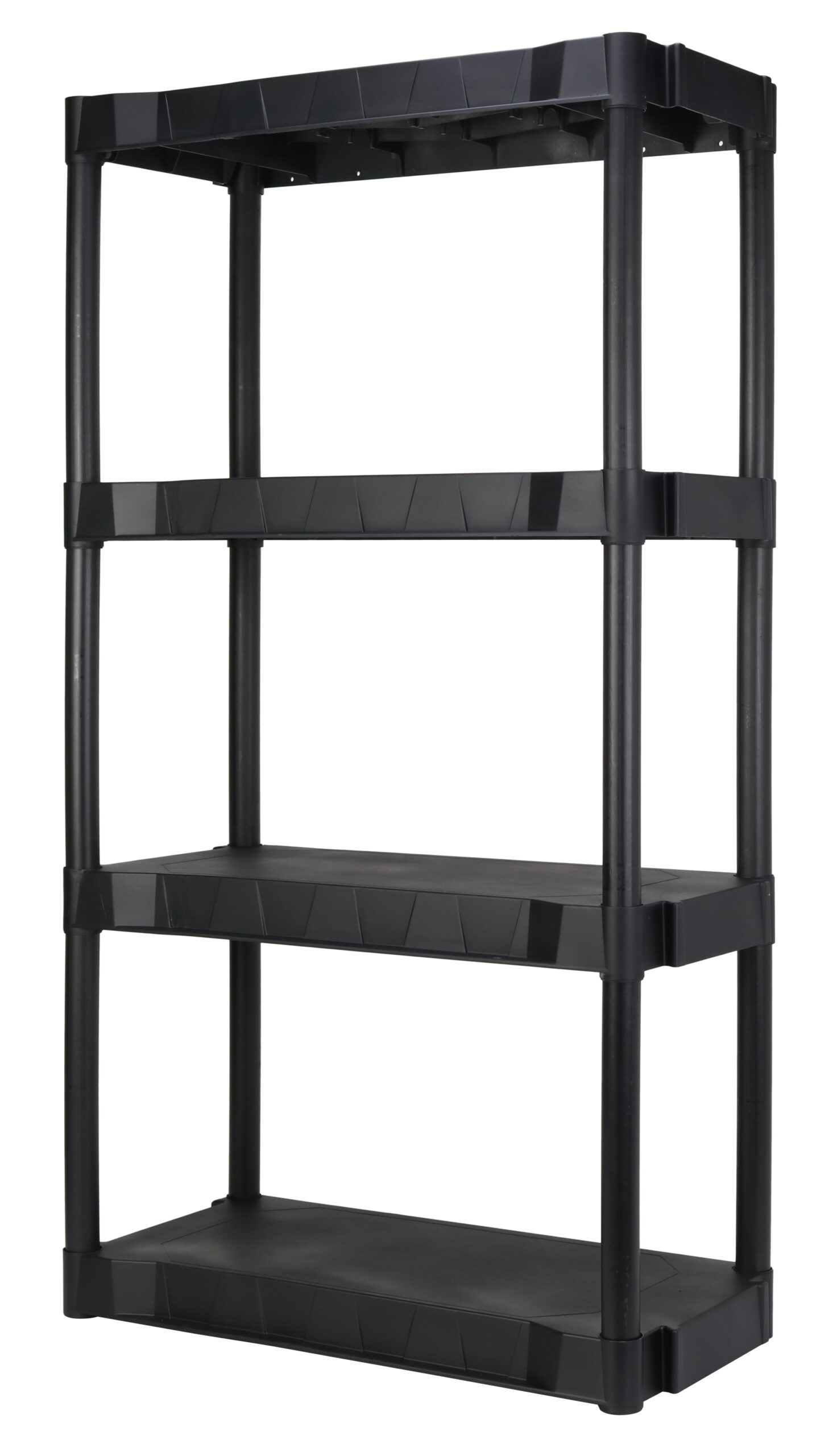 Hyper Tough 13.88″D x 30″W x 56.2″H 4 Shelf Plastic Garage Shelves. Black