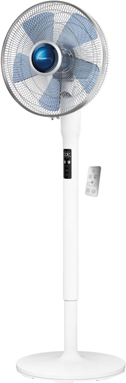 Rowenta Turbo Silence Extreme+ Stand Fan. Powerful. Remote Control. Auto-Off Timer. Automatic Oscillation. Model VU5870U1. White