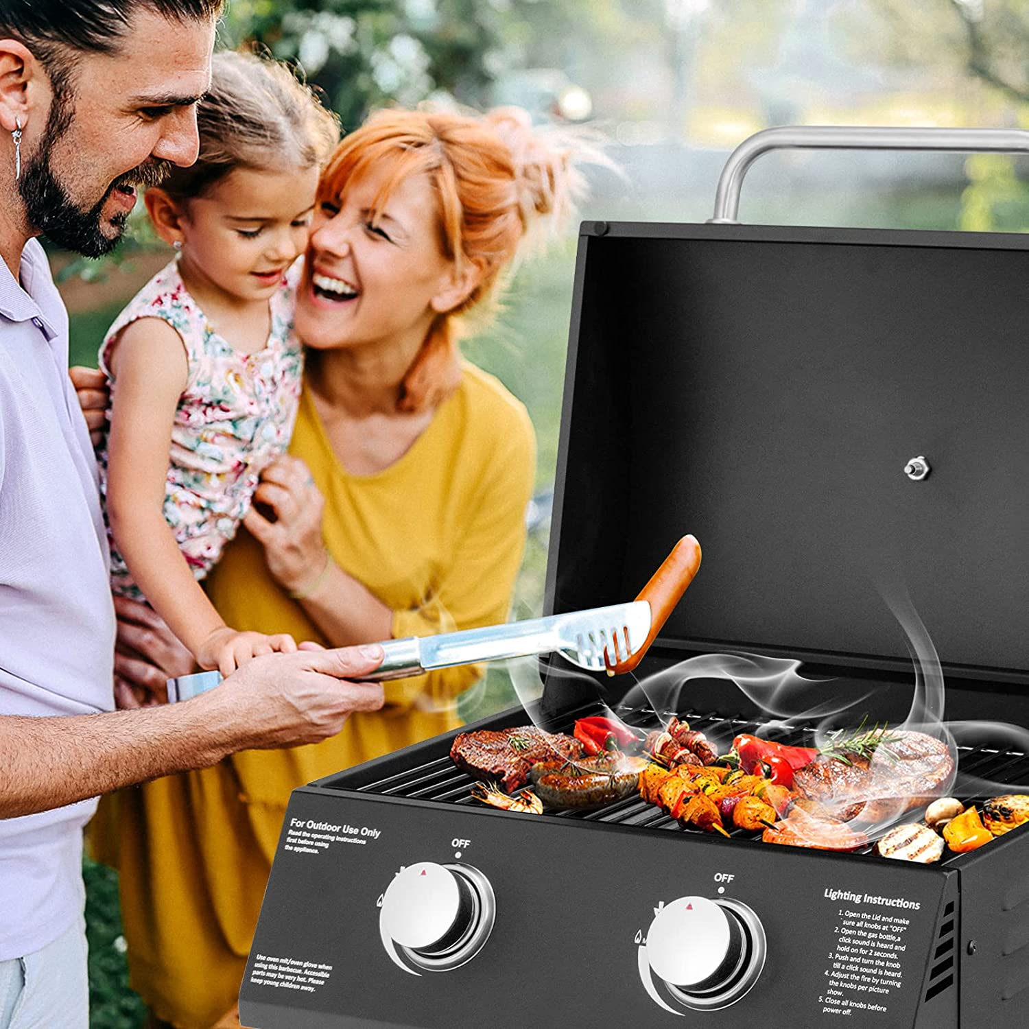 Vebreda 20.000 BTU Portable Propane Gas Grill. Black