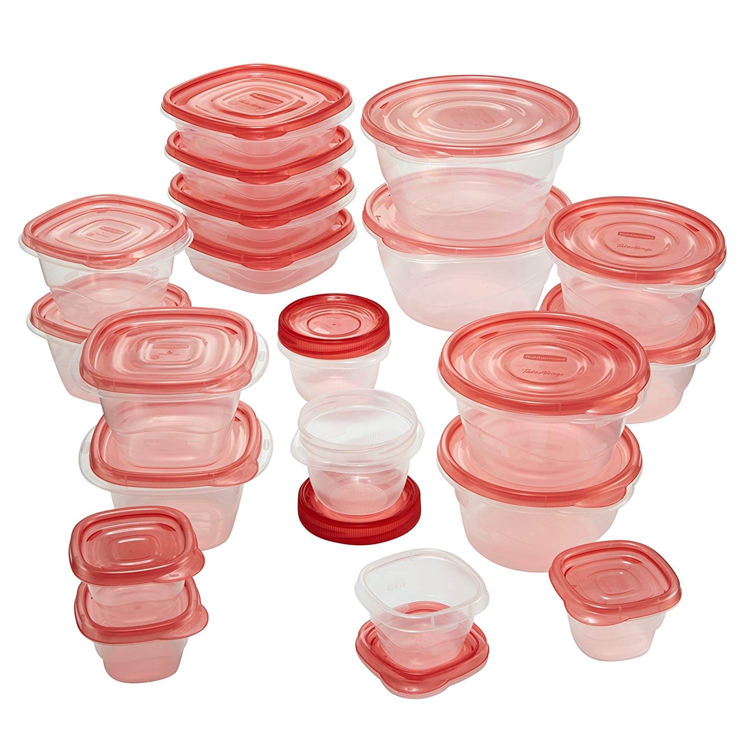 Rubbermaid TakeAlongs Assorted Plastic Food Storage Containers. 40 Pieces Set