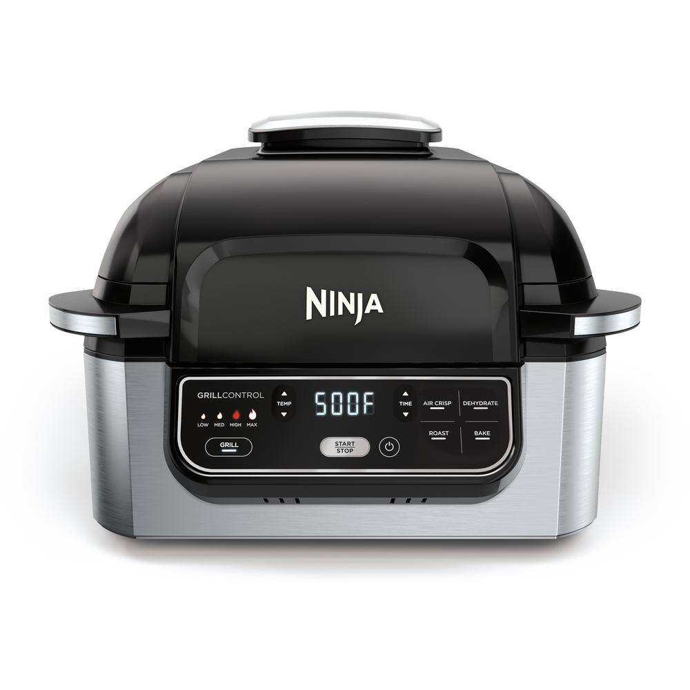 NINJA  Foodi 5-in-1 Indoor Grill with 4 Qt. Air Fryer. Roast. Bake. Dehydrate and Cyclonic Grilling (AG301)