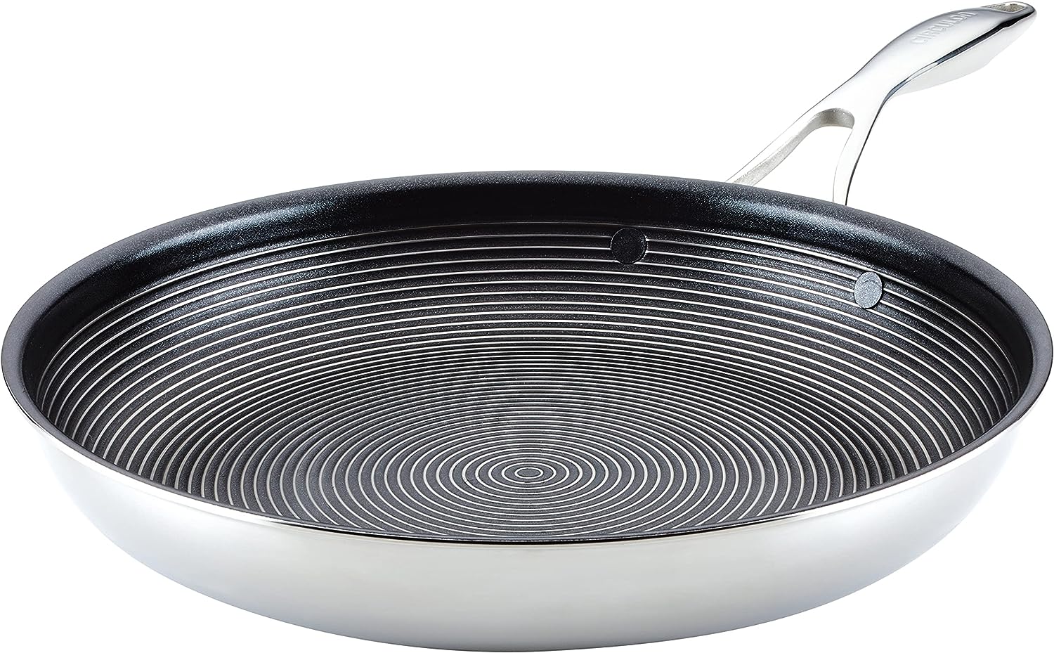 Circulon Clad Stainless Steel Frying Pan/Skillet with Hybrid SteelShield and Nonstick Technology. 12.5 Inch - Silver