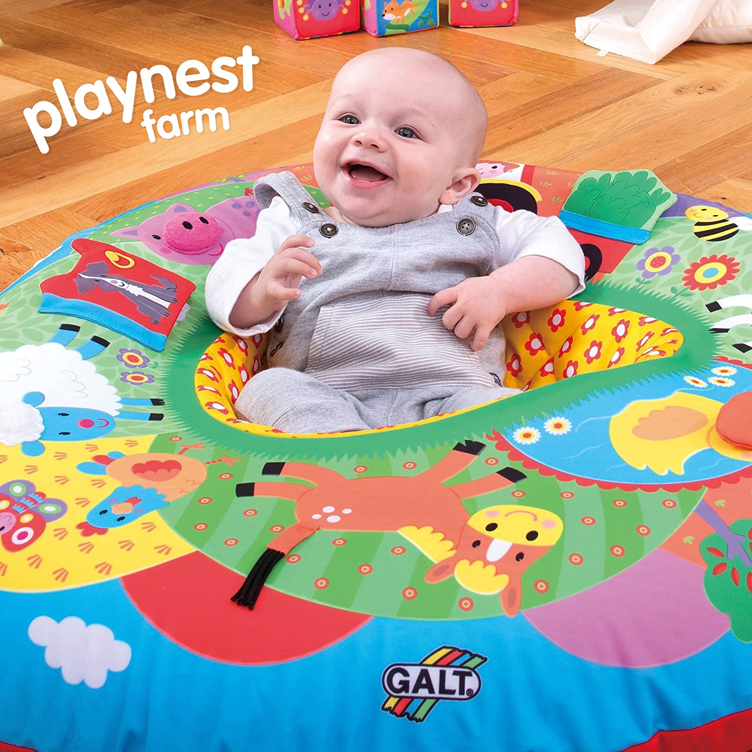 Galt Toys. Playnest - Farm. Baby Activity Center & Floor Seat. Multi color