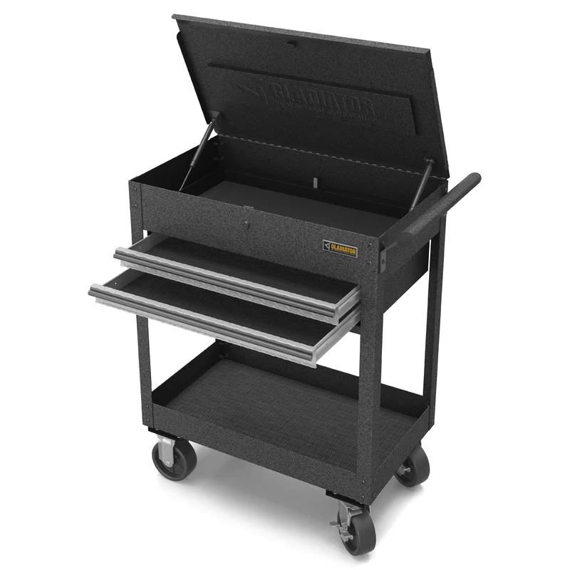 Gladiator GAMT28KDFG 27 in. 2-Drawer Steel Utility Cart Granite