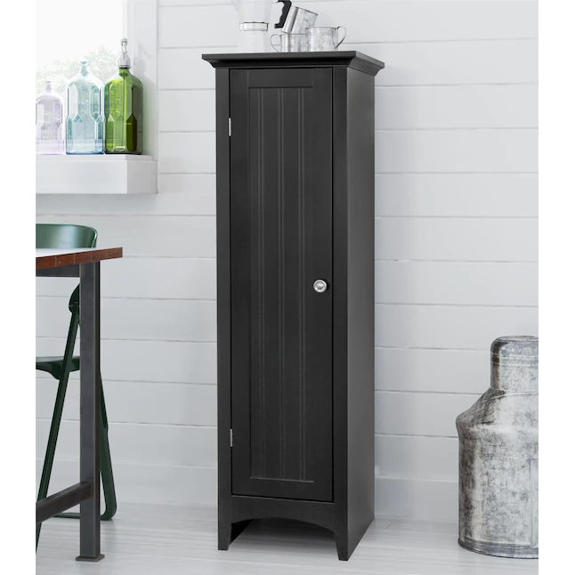 OSHOME and Office One Door Kitchen Black storage pantry