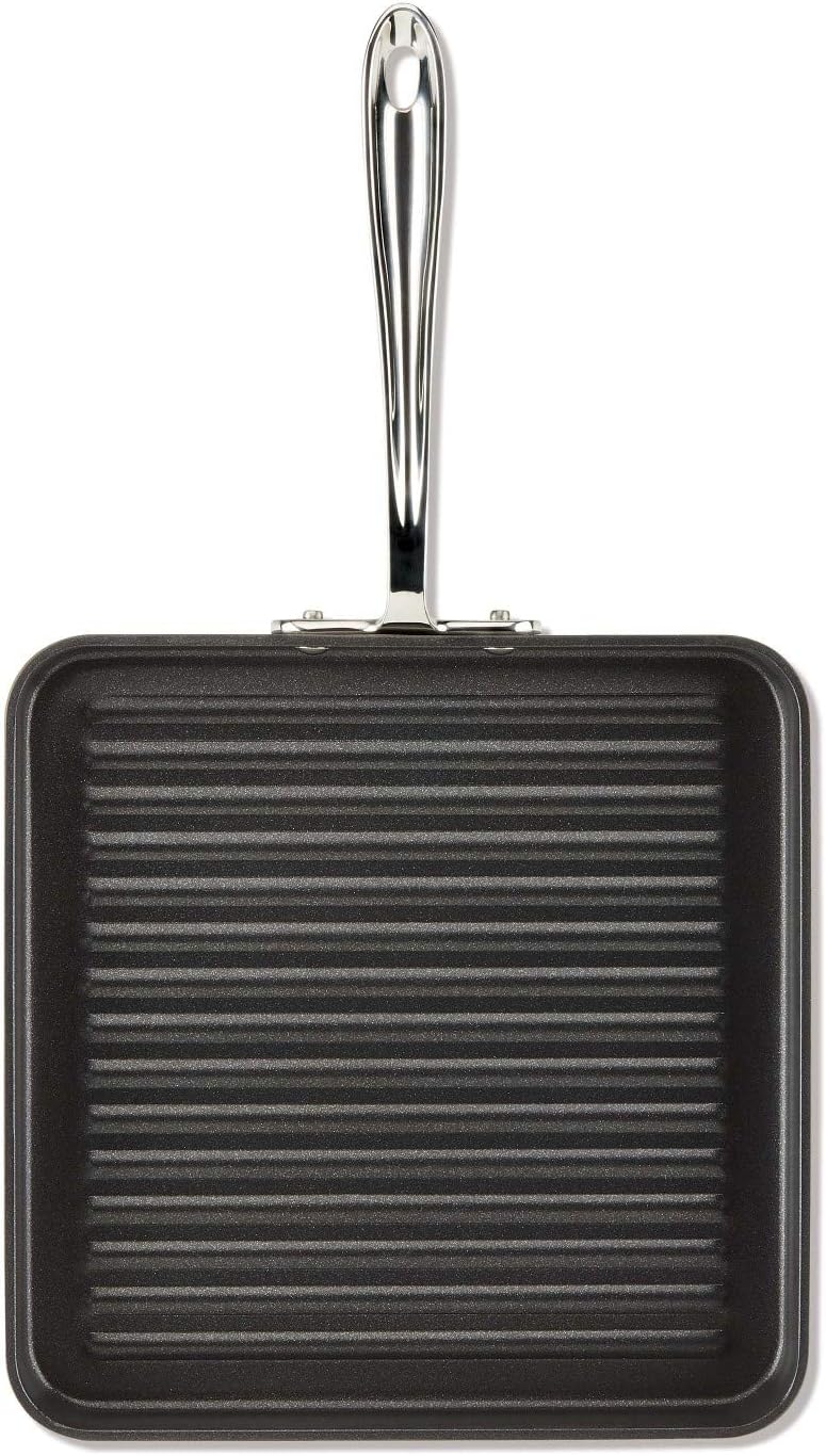 All-Clad HA1 Hard Anodized Nonstick Grill 11 x 11 Inch Pots and Pans. Cookware Black