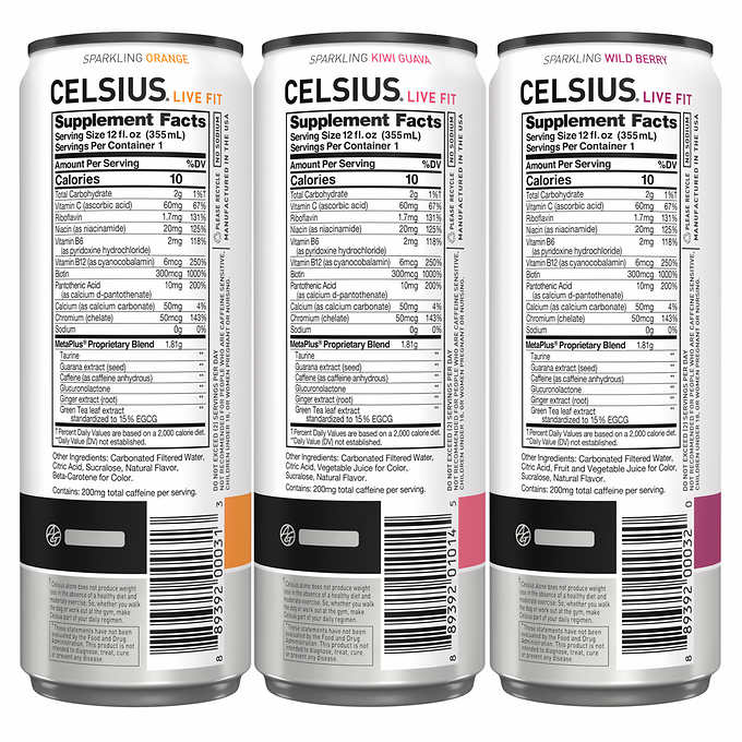Celsius Sparkling Fitness Drink Variety Pack 12 fl oz 15-count
