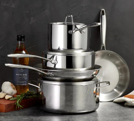 Tramontina Gourmet Tri-Ply Clad 8-Piece Stainless Steel Cookware Set