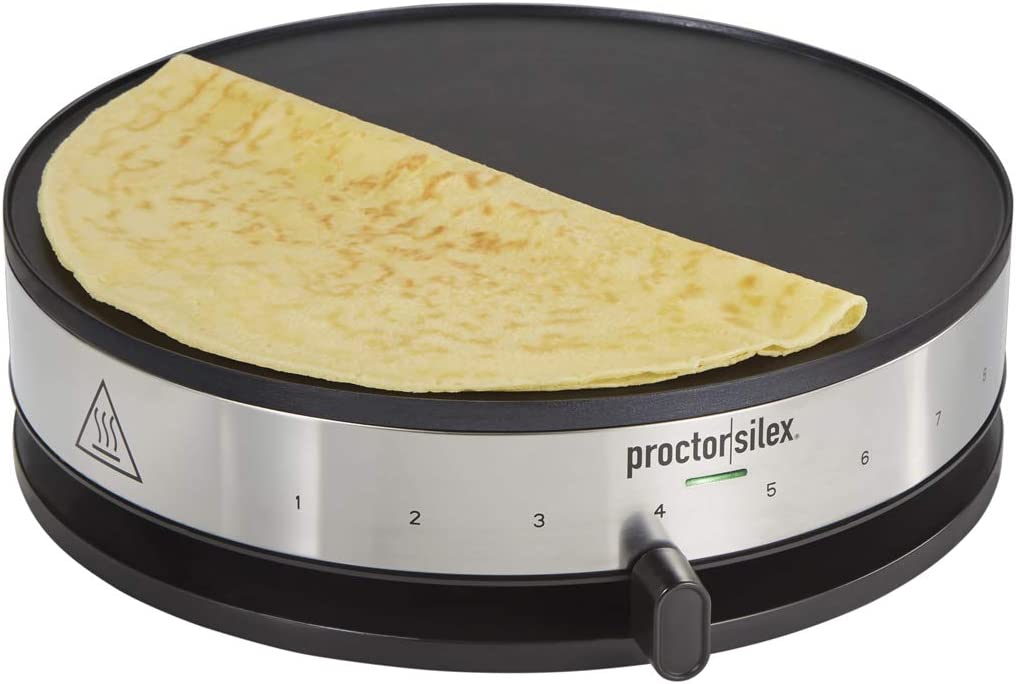 Proctor Silex 38400 Electric Crepe Maker. 13 Inch Griddle & Spatula