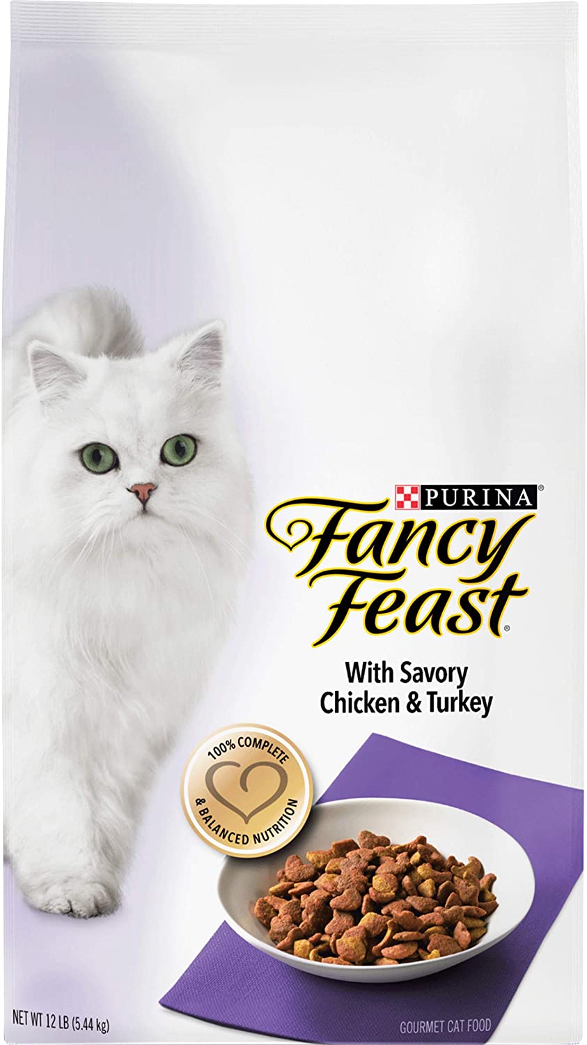 Purina Fancy Feast Dry Cat Food. With Savory Chicken & Turkey - 12 lb. Bag