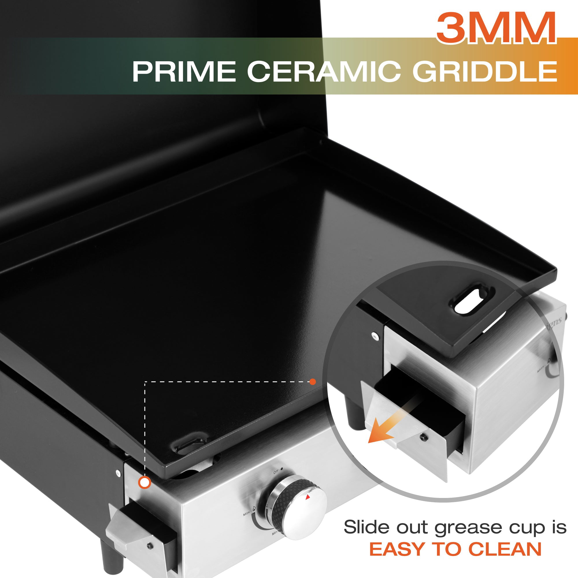 Sophia & William 3-Burners Gas Griddle Portable Flat Table Top BBQ Grill 24.000 BUT