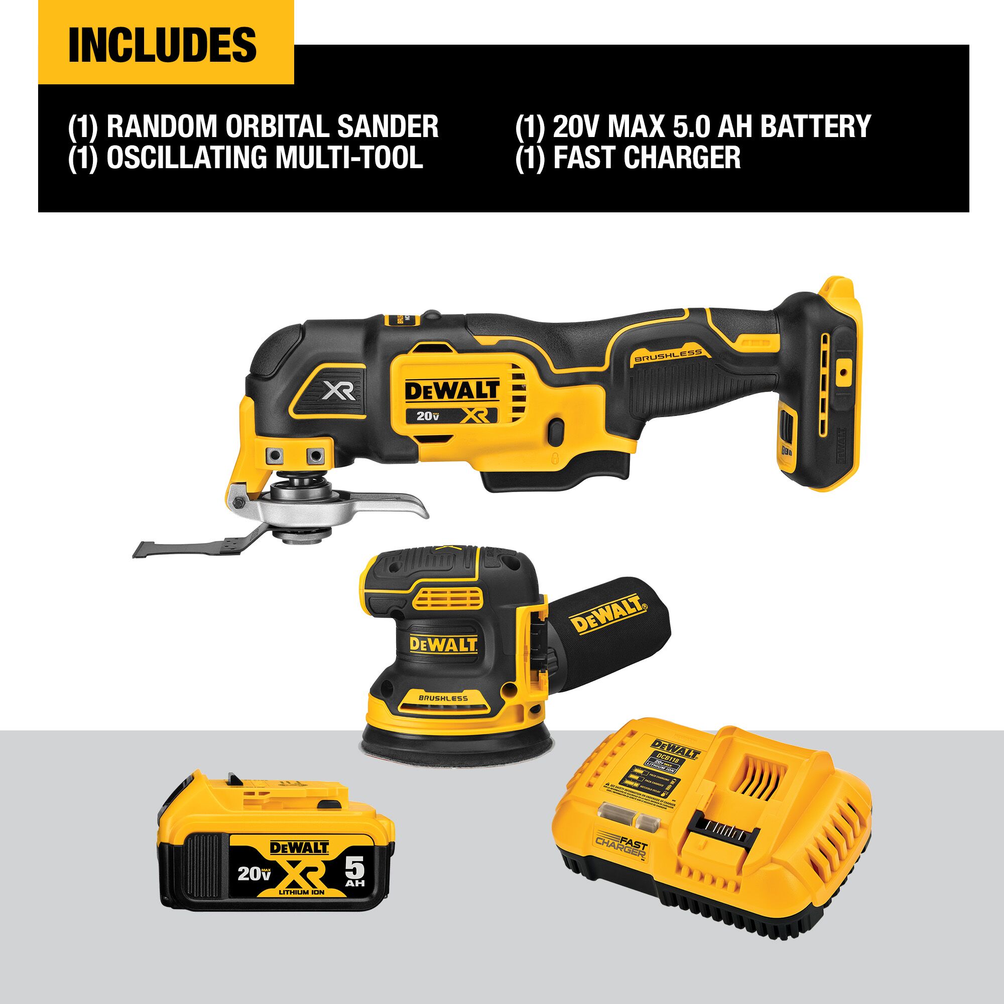 DEWALT DCK202P1 XR 2-Tool 20-Volt Max Brushless Power Tool Combo Kit (1-Battery and charger Included)