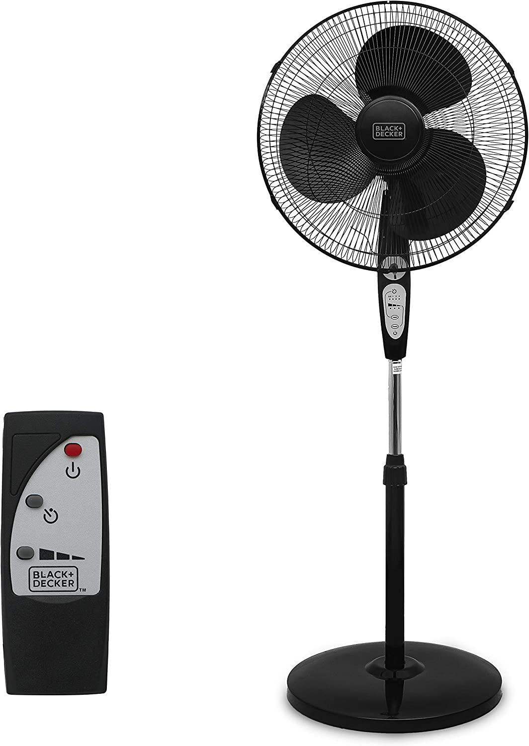BLACK+DECKER BFSR18B 18 Inches Stand Fan with Remote. Black