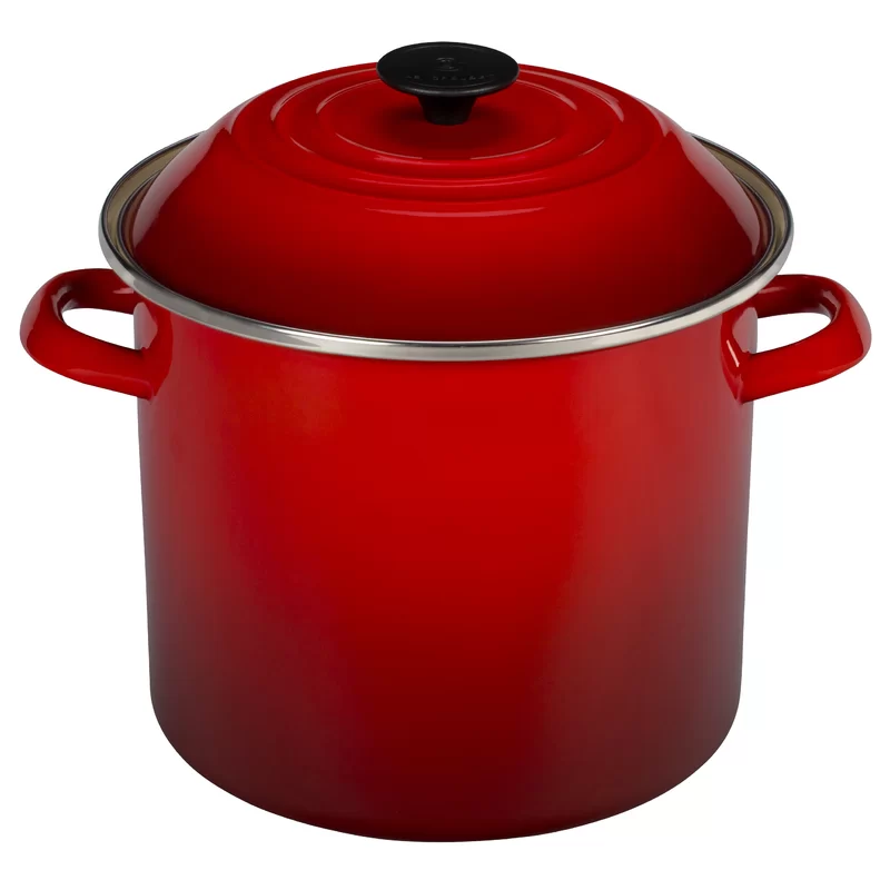 Le Creuset N5100-2867 Enamel On Steel Stockpot. 16 qt.. Cerise