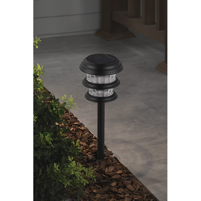 Portfolio  4-Pack 10-Lumen Black Solar Integrated LED Outdoor Path Light Kit (3500 K)