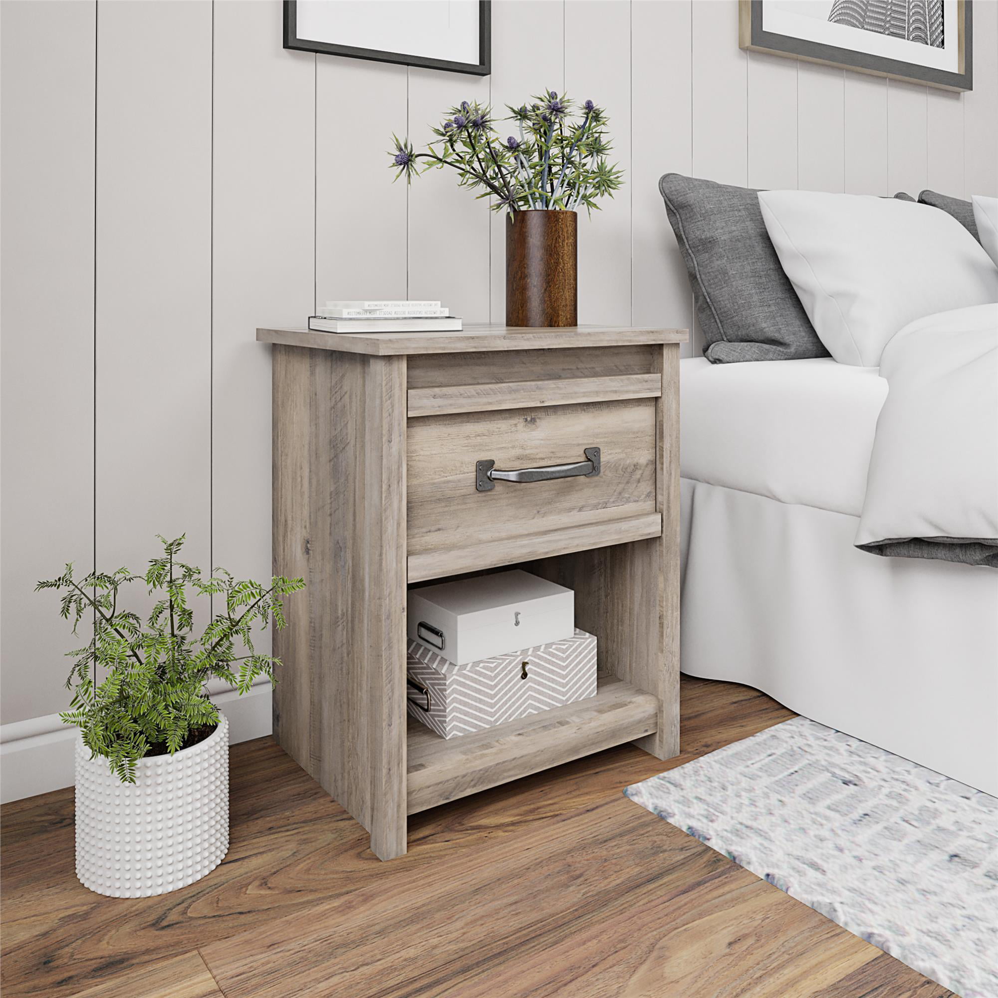 Better Homes & Gardens Rustic Ranch Nightstand. Gray Oak