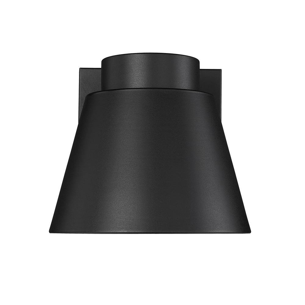 Unbranded  Asher Black Hardwired Outdoor Cylinder Wall Scone with Integrated LED