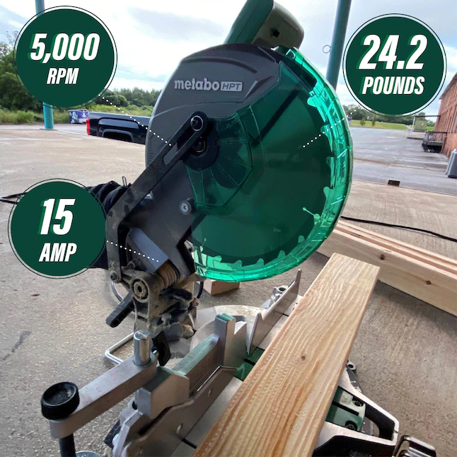 Metabo HPT Miter Saw C10FCGSM 10-in Single Bevel Compound Corded Miter Saw